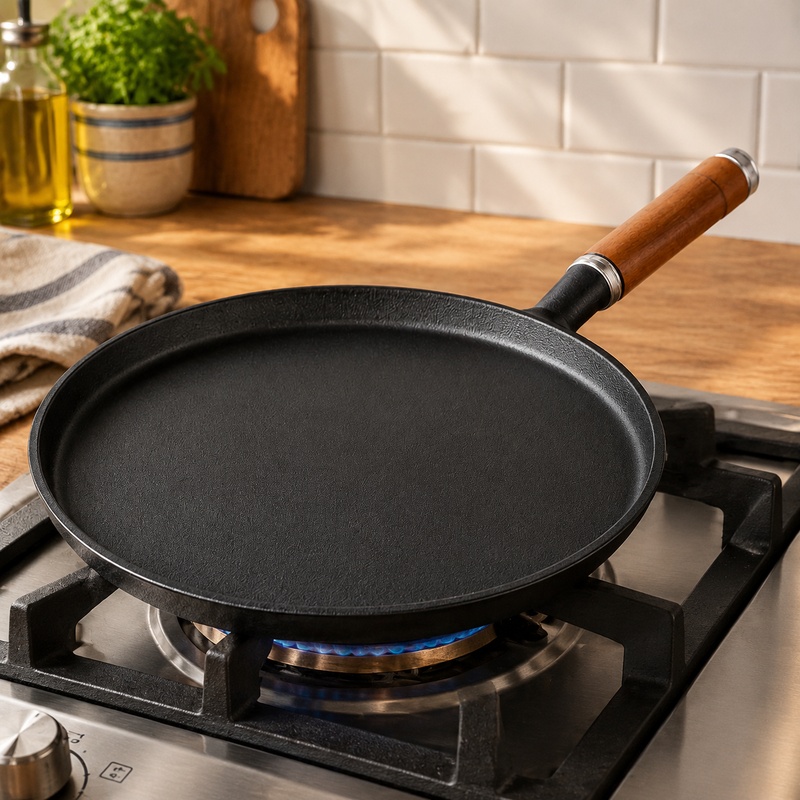 Egg Waffle Pan - Poêle à frire en fonte robuste,