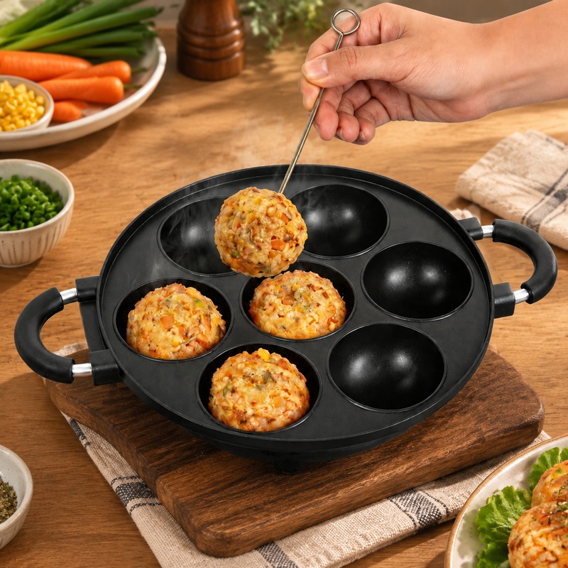 Moule en aluminium à 7 cavités - Egg Waffle Pan avis et prix