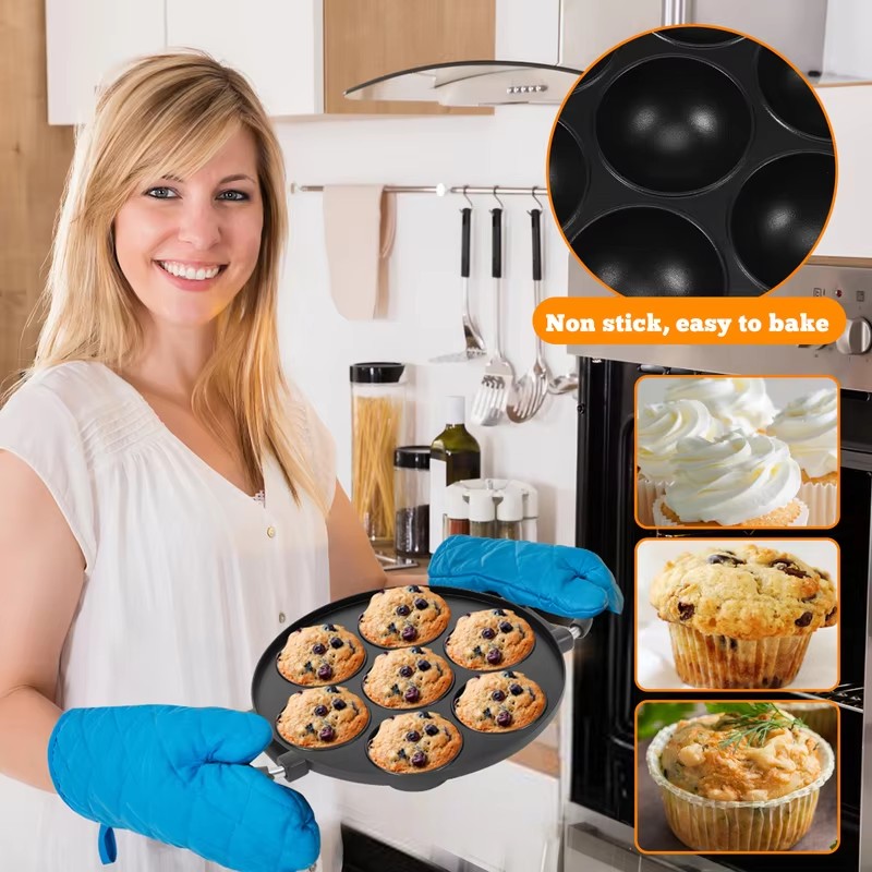 Moule en aluminium à 7 cavités - Egg Waffle Pan avis et prix
